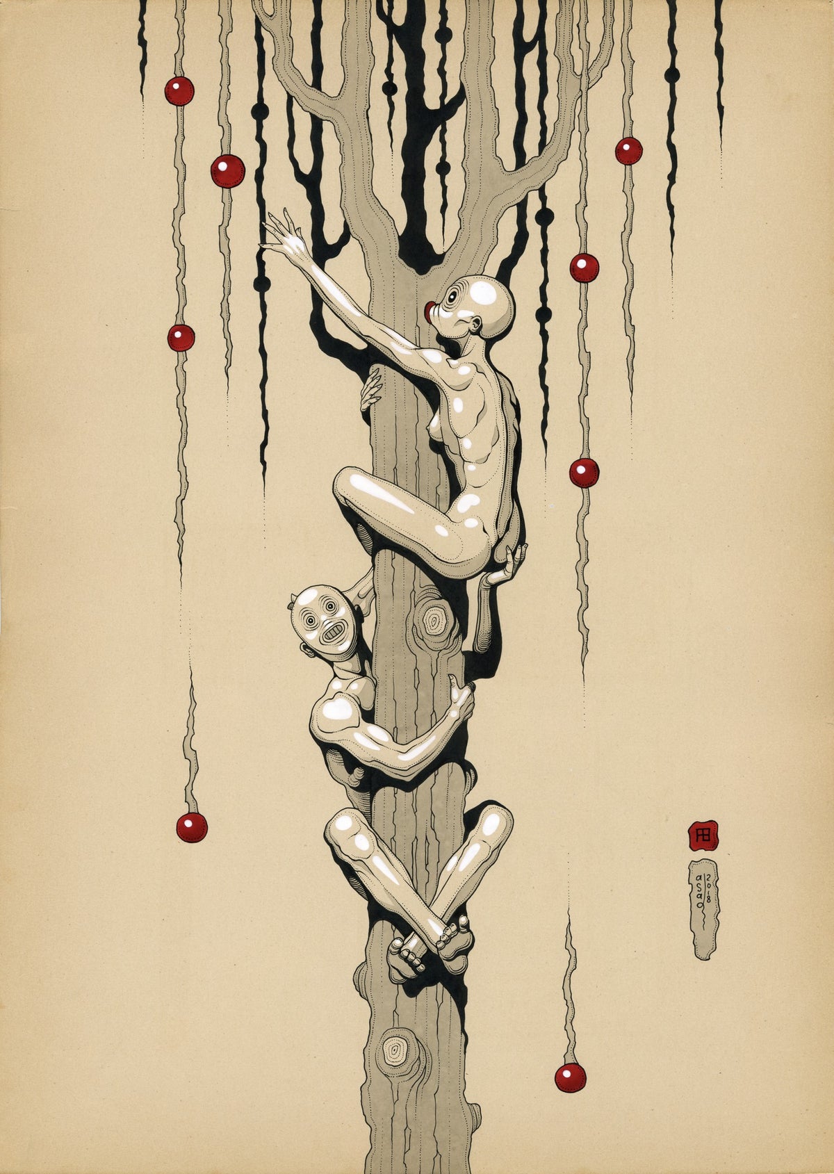 Adam and Eva. Tree of the knowledge of good and evil — Art Print