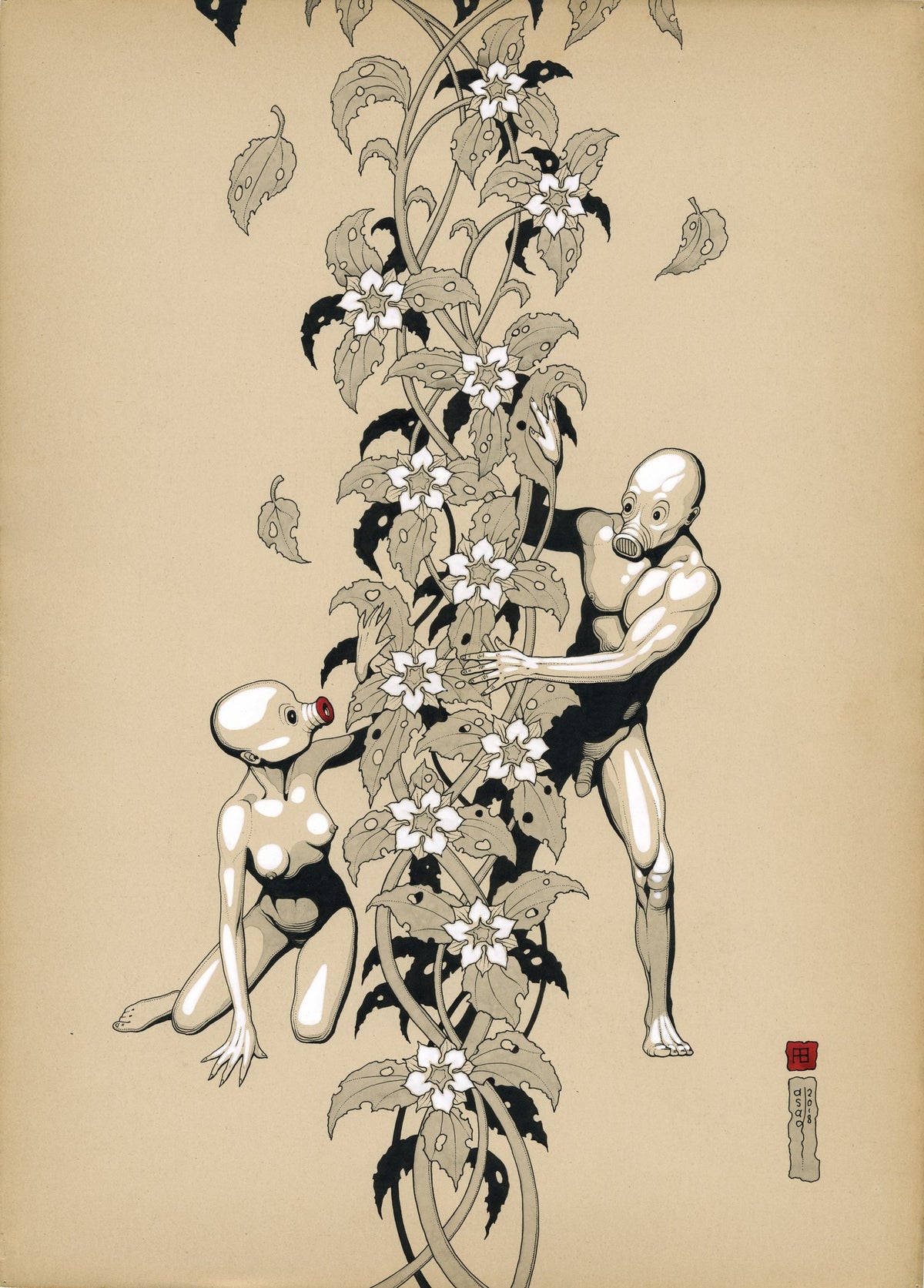 Adam and Eva. Contact — Art Print